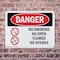 Signmission No Smoking No Open Flames No Sparks Danger Sign, Plastic, 10in W x 7in L, 2PK OS-2PACK-DS-P-710-L-1492 - alternate 5